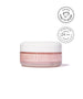 Kakadu Luxe Cream in a clear jar with a white lid, featuring hydration benefits and certified kind to biome seal, promoting clean beauty and natural skincare.