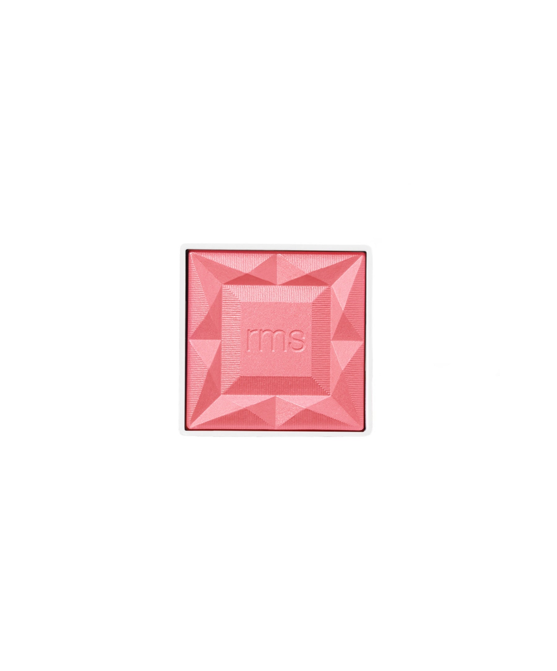 ReDimension Hydra Powder Blush in a vibrant pink shade with a geometric embossed design, featuring clean beauty and natural ingredients for a radiant, cruelty free makeup look.