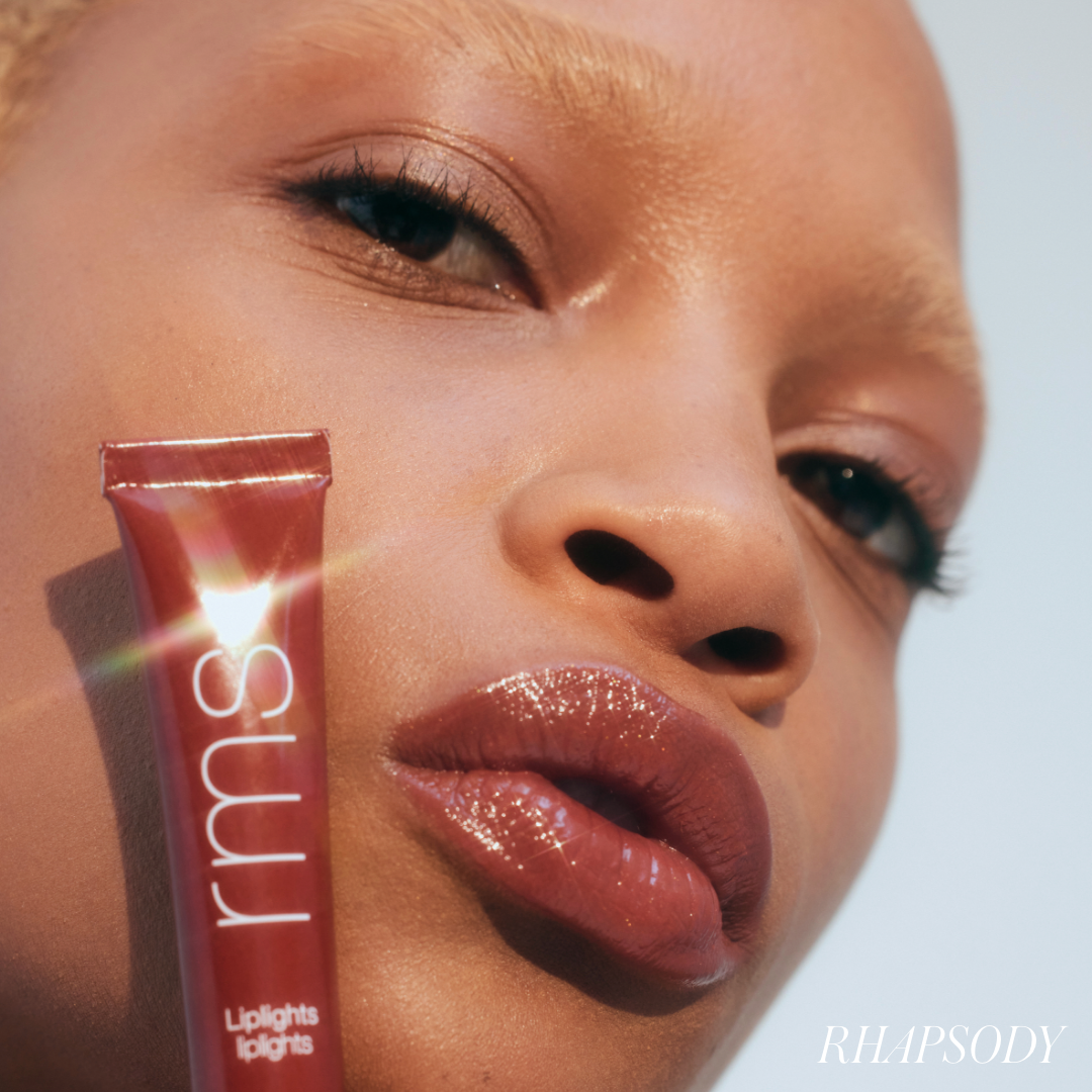 Close-up of a model with glossy, natural-looking lips wearing Liplights Cream Lip Gloss, showcasing its smooth, moisturizing finish and clean beauty appeal.